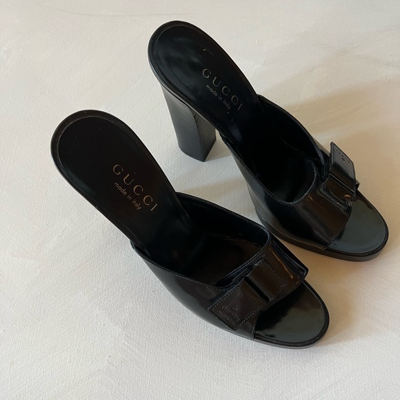 Gucci Open Toe High Heel Black Sandal Size 8 - Picture 13 of 13